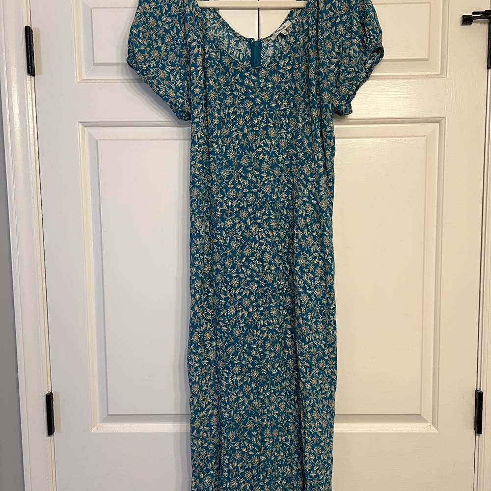 Madewell Cap-Sleeve Midi Dress in Floral